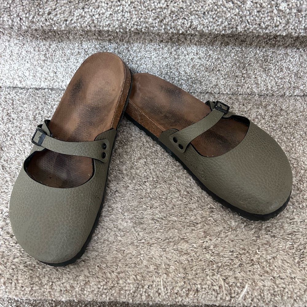 Birkenstock Olive Green Mary Jane Sandals